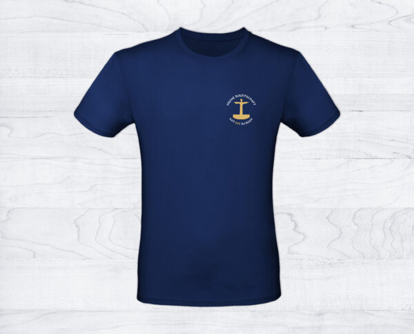12_Herrenshirt_Logo_navy Herren T-Shirt »Frohe Bo(o)tschaft«