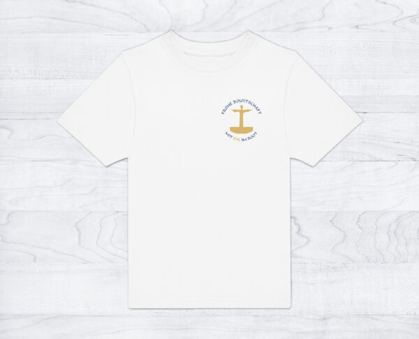 01_Kindershirt_Logo_white Kinder T-Shirt »Frohe Bo(o)tschaft«