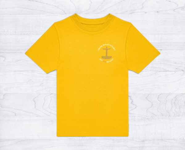 05_Kindershirt_Logo_gold Kinder T-Shirt »Frohe Bo(o)tschaft«