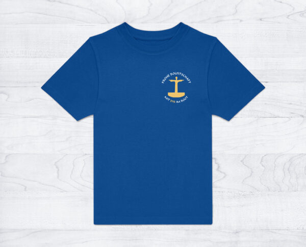 11_Kindershirt_Logo_royal-blue Kinder T-Shirt »Frohe Bo(o)tschaft«