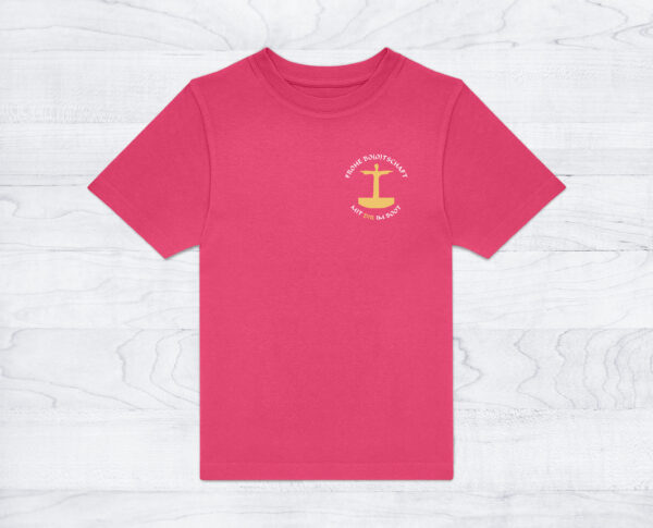 14_Kindershirt_Logo_fuchsia Kinder T-Shirt »Frohe Bo(o)tschaft«