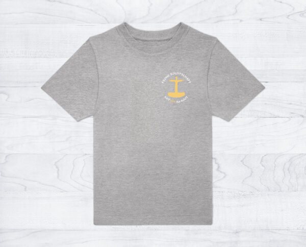 15_Kindershirt_Logo_sport-grey Kinder T-Shirt »Frohe Bo(o)tschaft«