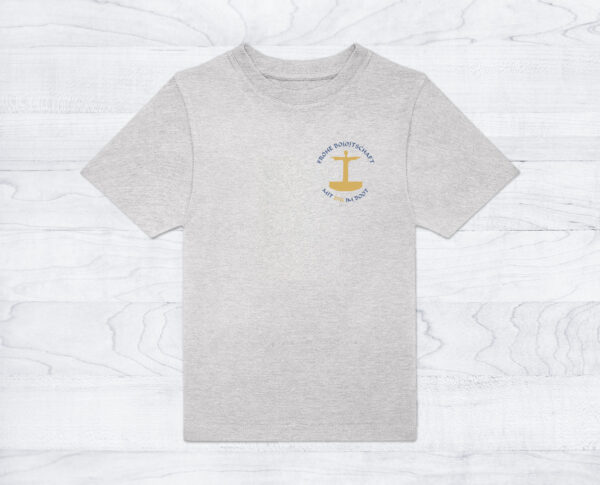 17_Kindershirt_Logo_ash Kinder T-Shirt »Frohe Bo(o)tschaft«